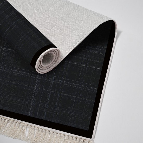 Dekoreko Kaymaz Taban Djt Klozet Takımı  Toprak Saçaklı Dokuma Desen E5007 Antrasit