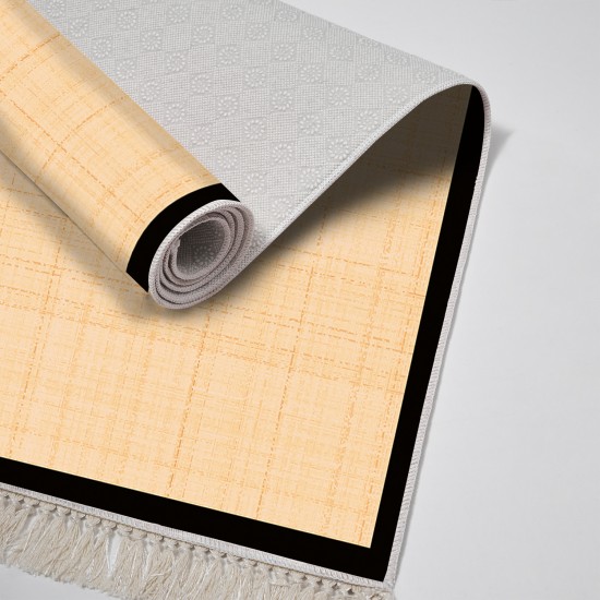 Dekoreko Kaymaz Taban Djt Klozet Takımı  Toprak Saçaklı Dokuma Desen E5007 Açık Şeftali