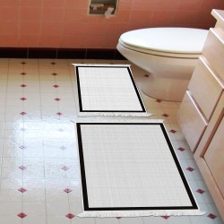 Dekoreko Kaymaz Taban Djt Klozet Takımı  Toprak Saçaklı Dokuma Desen E5007 Gri Beyaz