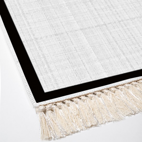 Dekoreko Kaymaz Taban Djt Klozet Takımı  Toprak Saçaklı Dokuma Desen E5007 Gri Beyaz