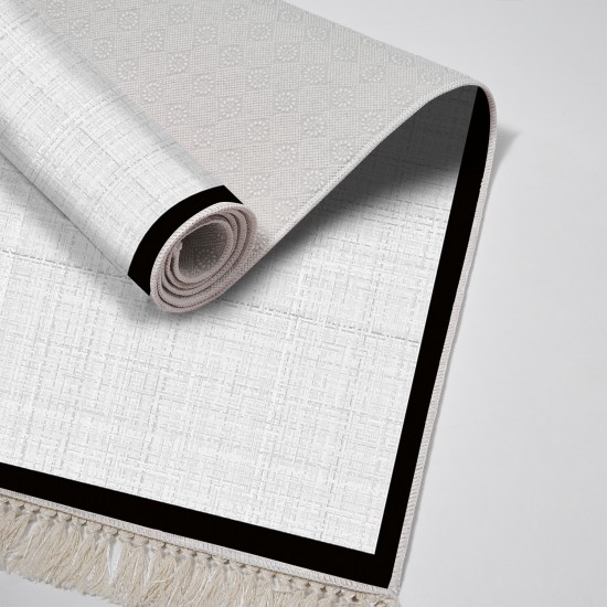 Dekoreko Kaymaz Taban Djt Klozet Takımı  Toprak Saçaklı Dokuma Desen E5007 Gri Beyaz