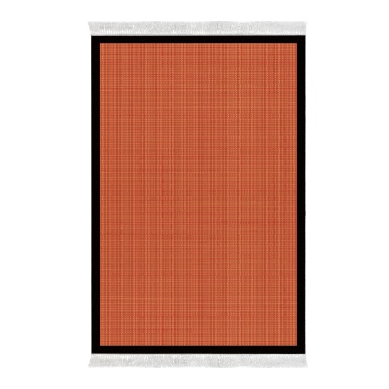 Dekoreko Kaymaz Taban Djt Klozet Takımı Luna Pamuk Saçaklı Dokuma Desen E5007 Kiremit