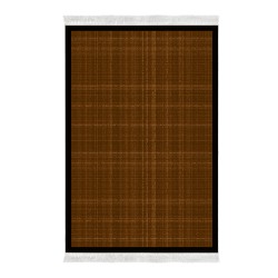 Dekoreko Kaymaz Taban Djt Klozet Takımı Luna Pamuk Saçaklı Dokuma Desen E5007 Koyu Kahve