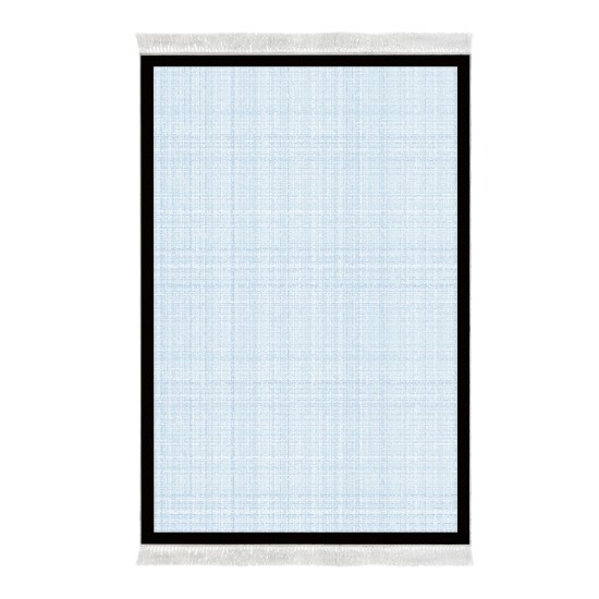 Dekoreko Kaymaz Taban Djt Klozet Takımı Luna Pamuk Saçaklı Dokuma Desen E5007 Açık Mavi