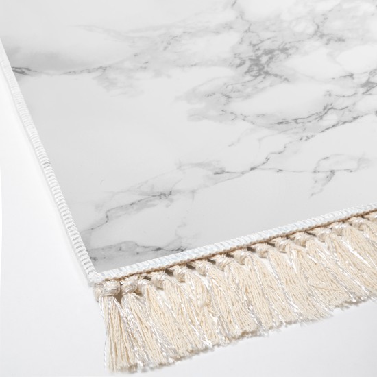 Kaymaz Taban Djt Klozet Takımı Saray Deri Saçaklı Geometrik E5008 Beyaz