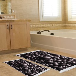 Kaymaz Taban Djt Klozet Takımı Saray Deri Saçaklı Geometrik E5009 Siyah