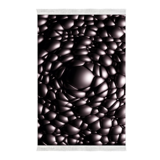 Kaymaz Taban Djt Klozet Takımı  Toprak Saçaklı Geometrik E5009 Siyah