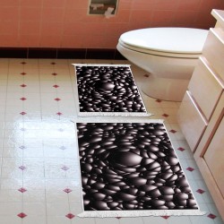 Kaymaz Taban Djt Klozet Takımı  Toprak Saçaklı Geometrik E5009 Siyah