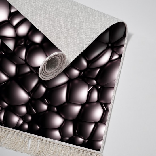 Kaymaz Taban Djt Klozet Takımı  Toprak Saçaklı Geometrik E5009 Siyah