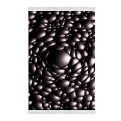 Kaymaz Taban Djt Klozet Takımı Luna Pamuk Saçaklı Geometrik E5009 Siyah