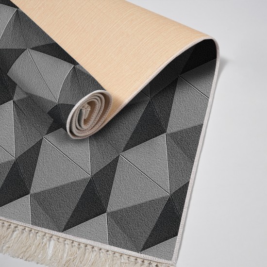 Kaymaz Taban Djt Klozet Takımı Saray Deri Saçaklı Geometrik E5010 Gri