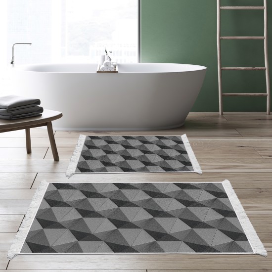 Kaymaz Taban Djt Klozet Takımı Saray Deri Saçaklı Geometrik E5010 Gri