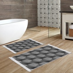 Kaymaz Taban Djt Klozet Takımı  Toprak Saçaklı Geometrik E5010 Gri