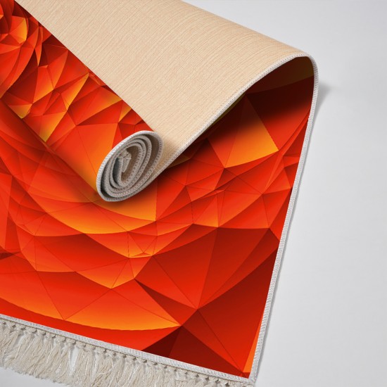 Kaymaz Taban Djt Klozet Takımı Saray Deri Saçaklı Geometrik E5011 Turuncu