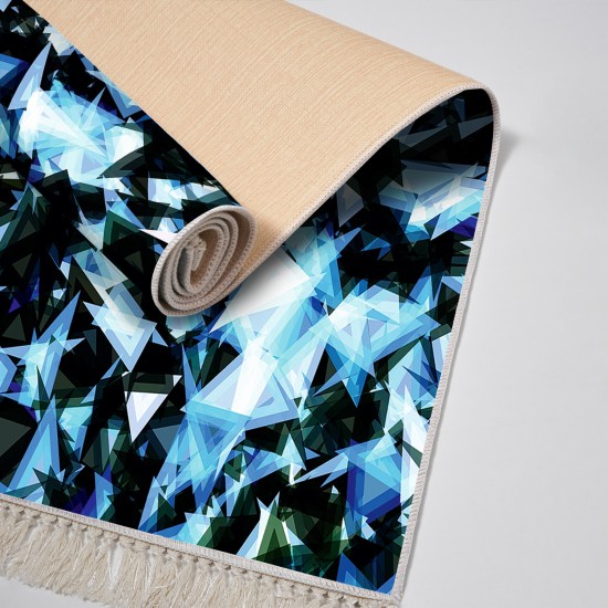 Kaymaz Taban Djt Klozet Takımı Saray Deri Saçaklı Geometrik E5012 Mavi