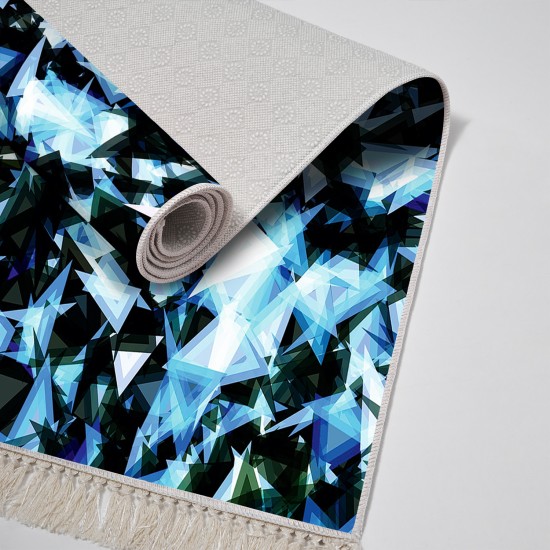 Kaymaz Taban Djt Klozet Takımı  Toprak Saçaklı Geometrik E5012 Mavi