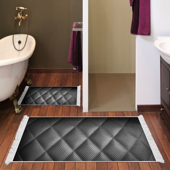 Kaymaz Taban Djt Klozet Takımı  Toprak Saçaklı Geometrik E5013 Siyah