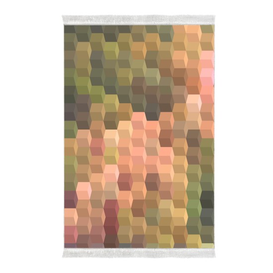 Kaymaz Taban Djt Klozet Takımı Saray Deri Saçaklı Geometrik E5014 Renkli