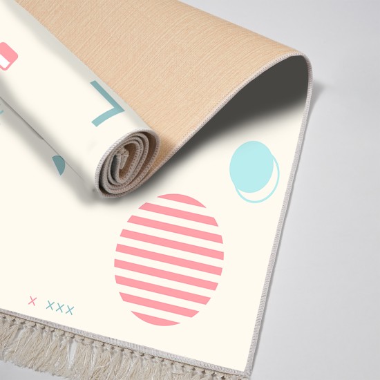 Kaymaz Taban Djt Klozet Takımı Saray Deri Saçaklı Geometrik E5015 Beyaz