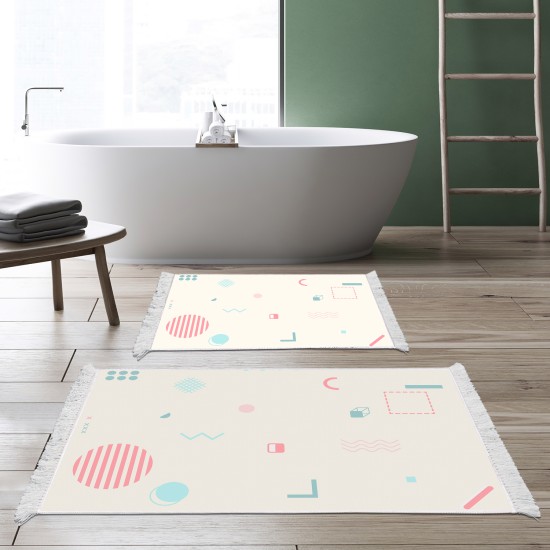 Kaymaz Taban Djt Klozet Takımı Saray Deri Saçaklı Geometrik E5015 Beyaz