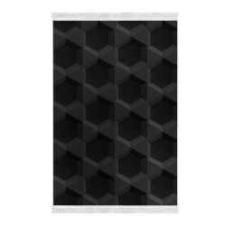 Kaymaz Taban Djt Klozet Takımı  Toprak Saçaklı Geometrik E5016 Siyah