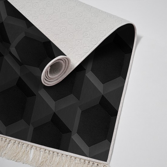 Kaymaz Taban Djt Klozet Takımı  Toprak Saçaklı Geometrik E5016 Siyah