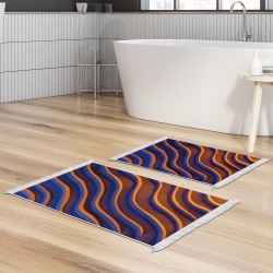 Dekoreko Kaymaz Taban Djt Klozet Takımı Luna Pamuk Saçaklı Geometrik E5022 Renkli