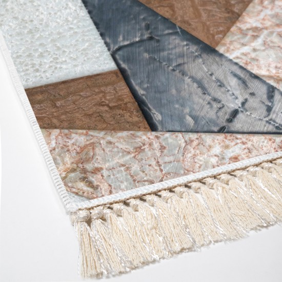 Dekoreko Kaymaz Taban Djt Klozet Takımı Saray Deri Saçaklı Geometrik E5028 Renkli