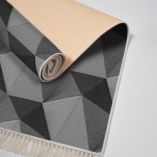 Dekoreko Kaymaz Taban Djt Klozet Takımı Saray Deri Saçaklı Geometrik E5030 Gri