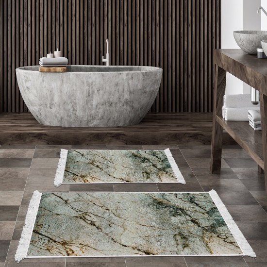 Dekoreko Kaymaz Taban Djt Klozet Takımı Saray Deri Saçaklı Mermer E5031 Renkli