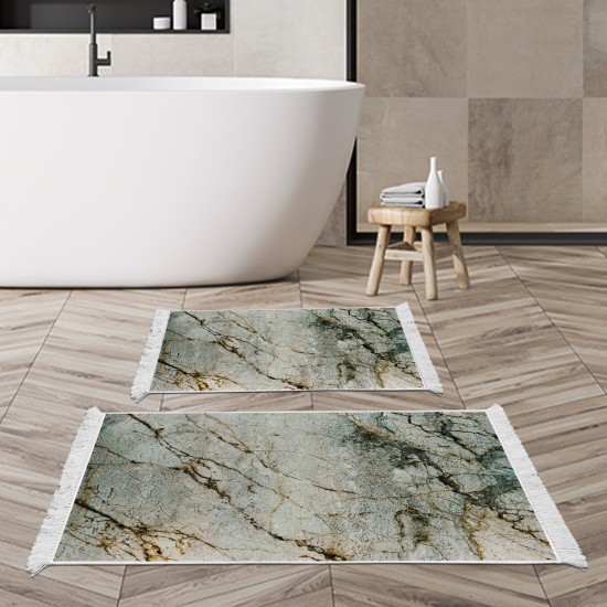 Dekoreko Kaymaz Taban Djt Klozet Takımı  Toprak Saçaklı Mermer E5031 Renkli