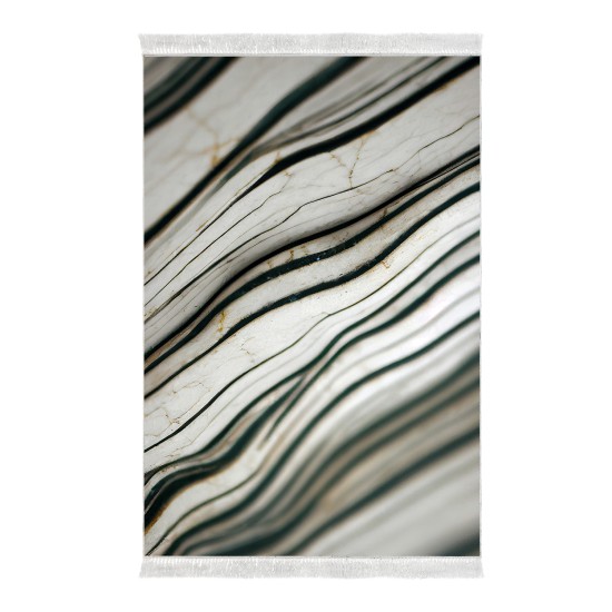 Dekoreko Kaymaz Taban Djt Klozet Takımı Luna Pamuk Saçaklı Mermer E5032 Beyaz