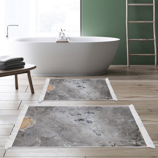 Dekoreko Kaymaz Taban Djt Klozet Takımı Saray Deri Saçaklı Mermer E5037 Gri